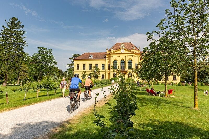 RadfahrerInnen in Schloss Eckartsau (c) Messeritsch RadfahrerInnen in Schloss Eckartsau