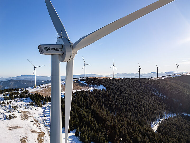 Windenergieanlagen im Windpark Pretul II (Stmk) © ÖBf/F. Lindmoser 