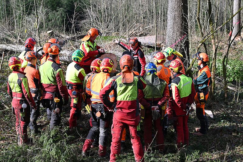 ÖBf-Praxistrainer Georg Rettenwender war mit den Teilnehmer*innen mit dem Forstschlepper im Einsatz (c) C. Mooslechner