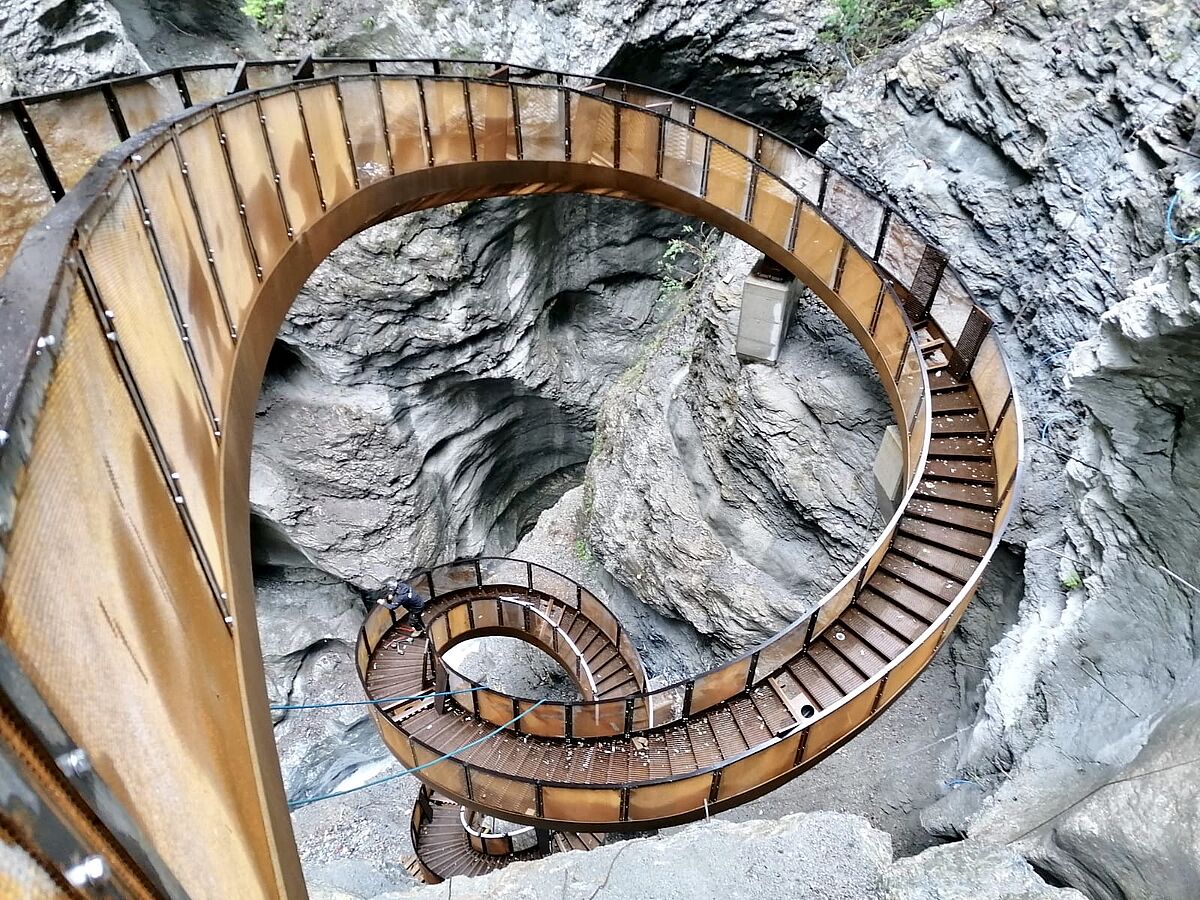 Wendeltreppe "Helix" in der Liechtensteinklamm (c) Gemeinde St. Johann im Pongau/Viehhauser Wendeltreppe "Helix" in der Liechtensteinklamm (c) Gemeinde St. Johann im Pongau/Viehhauser