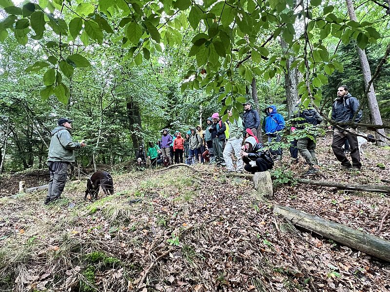 Teilnehmer*innen bei der von den Bundesforsten organisierten Exkursion im Rahmen des EUROWILDCAT-Meetings in der Wachau © oebf Teilnehmer*innen bei der von den Bundesforsten organisierten Exkursion im Rahmen des EUROWILDCAT-Meetings in der Wachau © oebf
